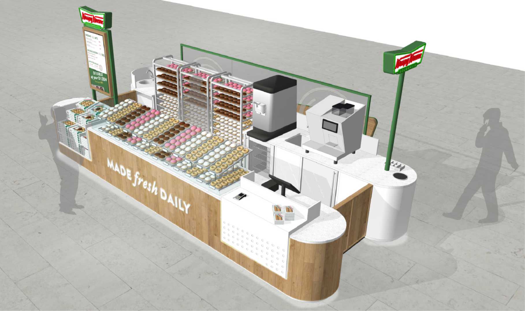 Detailed CAD section drawing for retail kiosk Detailed CAD section drawing for retail kiosk
